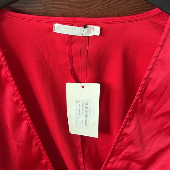 Red satin blouse - Picture 2 of 3